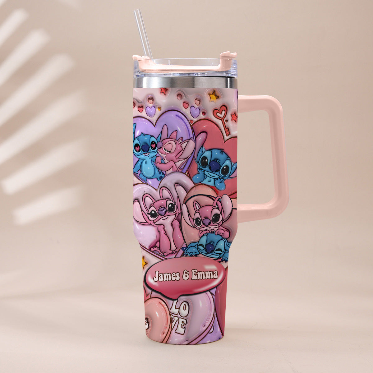 I'm Yours No Returns Or Refunds Ohana Couple - Personalized Ohana Tumbler With Handle