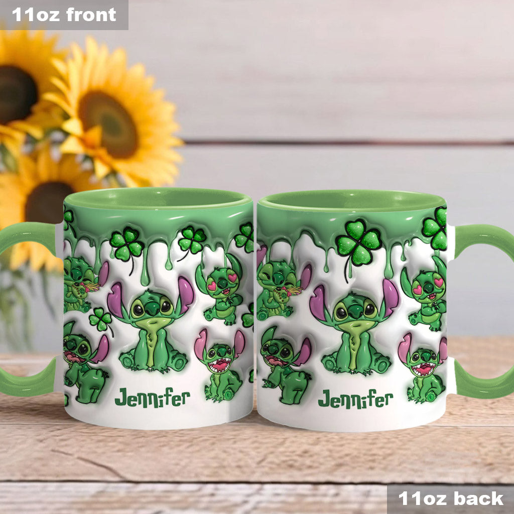 Lucky Ohana Shamrocks - Personalized Ohana Accent Mug
