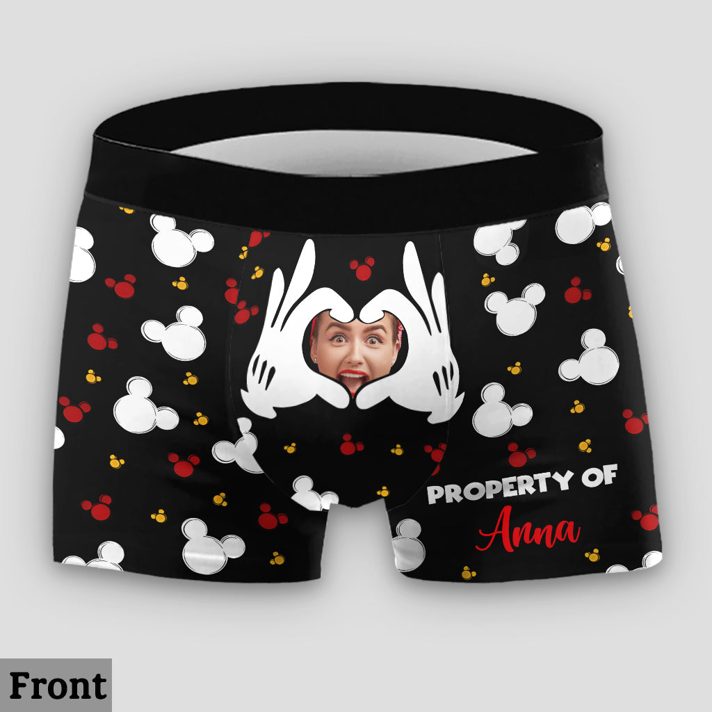 Property Of Him/Her - Personalized Mouse Lace Border Women Briefs And Men’s Boxer Briefs