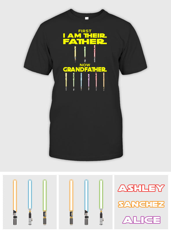 First Father Now Grandfather - Personalized The Force T-shirt And Hoodie