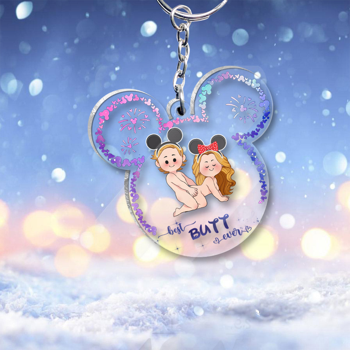 Best Butt Ever Mouse Ears Naughty - Personalized Mouse Transparent Keychain