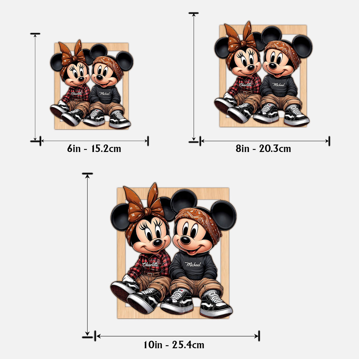 Chicano Mouse Couple - Personalized Mouse 2 Layered Wood Sign / Wood Plaque