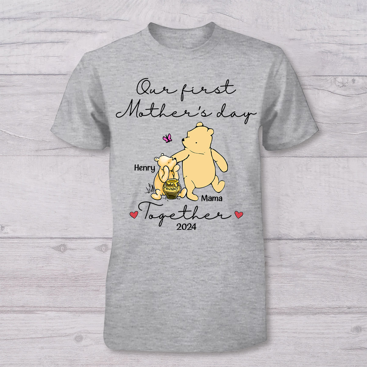 Our First Mother's Day Together - Personalized Mouse T-shirt And Baby Onesie