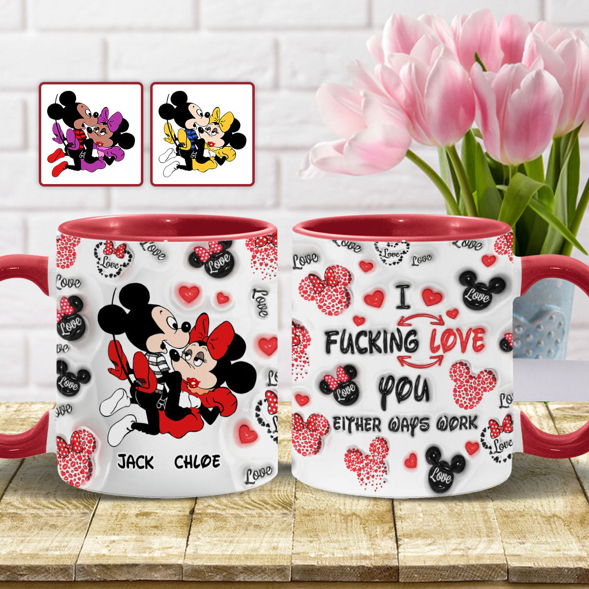 I Love You - Personalized Mouse Accent Mug