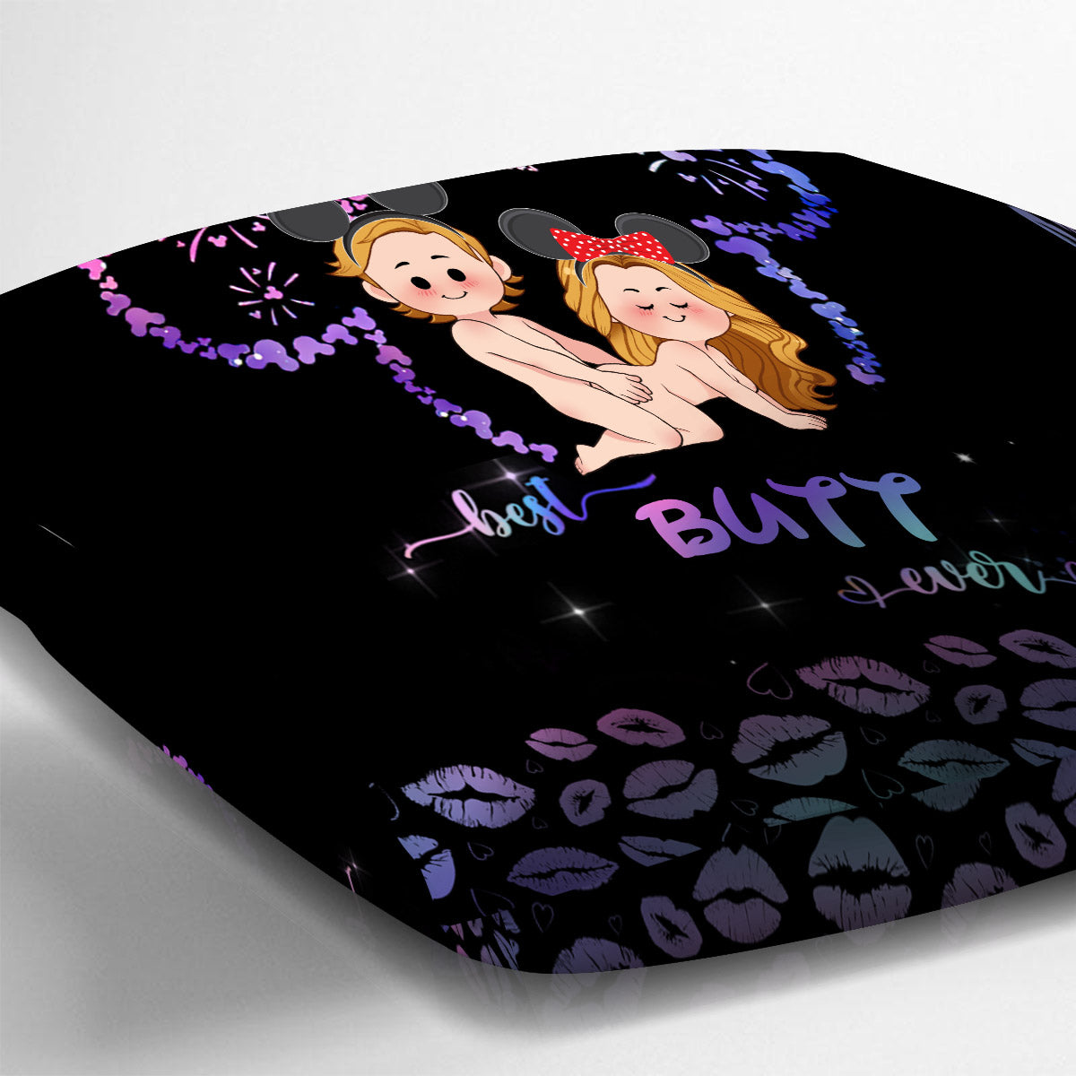 Best Butt Ever Mouse Ears Naughty - Personalized Mouse Throw Pillow