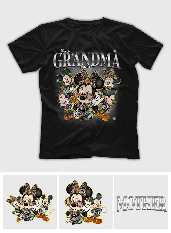 Best Grandma Nana Mother Mom Ever Mouse Ears Bootleg Rap - Personalized Mouse T-shirt And Hoodie