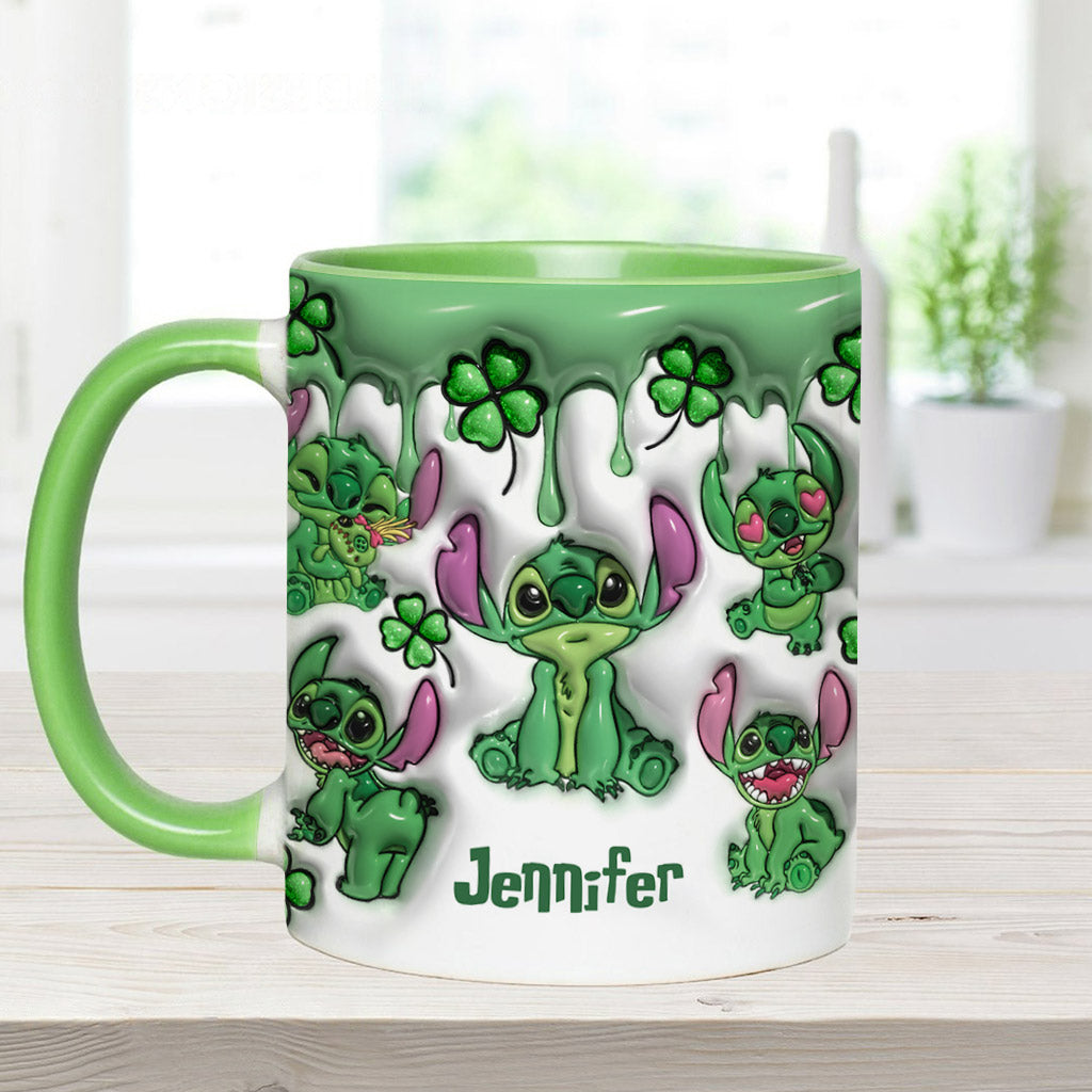 Lucky Ohana Shamrocks - Personalized Ohana Accent Mug