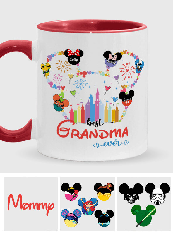 Best Grandma Mom Ever - Personalized Mouse Accent Mug
