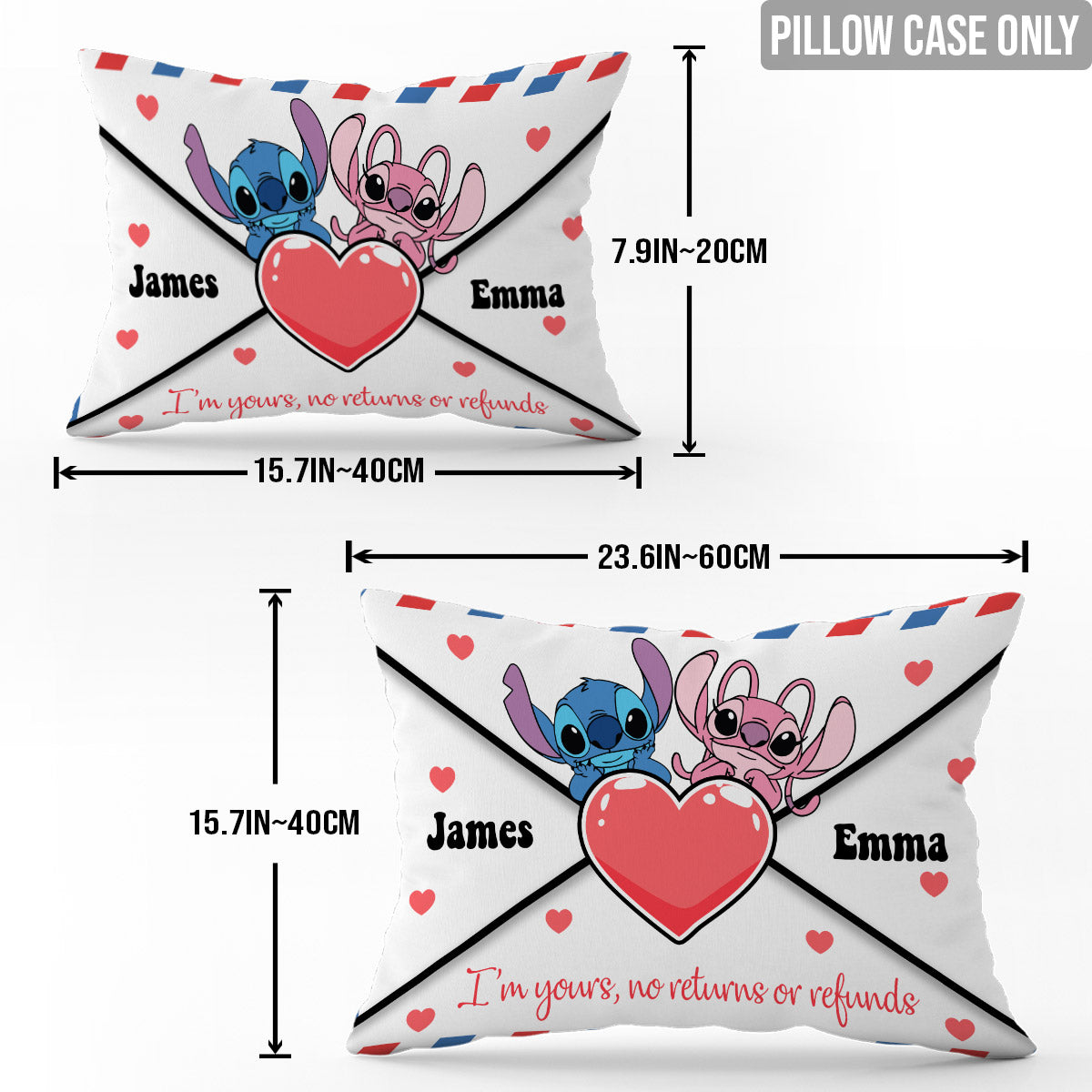 I'm Yours Love Letter Envelope Ohana - Personalized Ohana Rectangle Pillow Cover