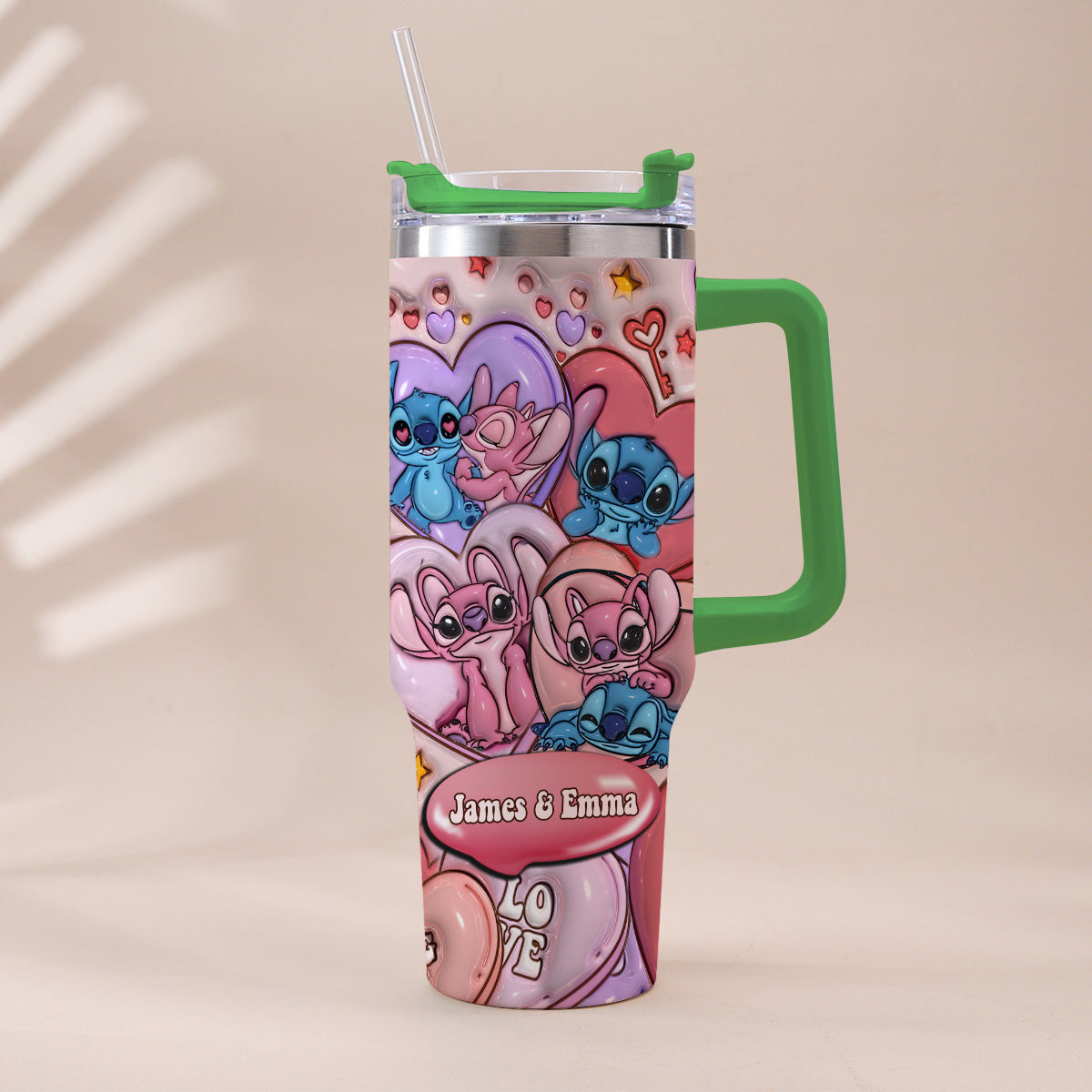 I'm Yours No Returns Or Refunds Ohana Couple - Personalized Ohana Tumbler With Handle