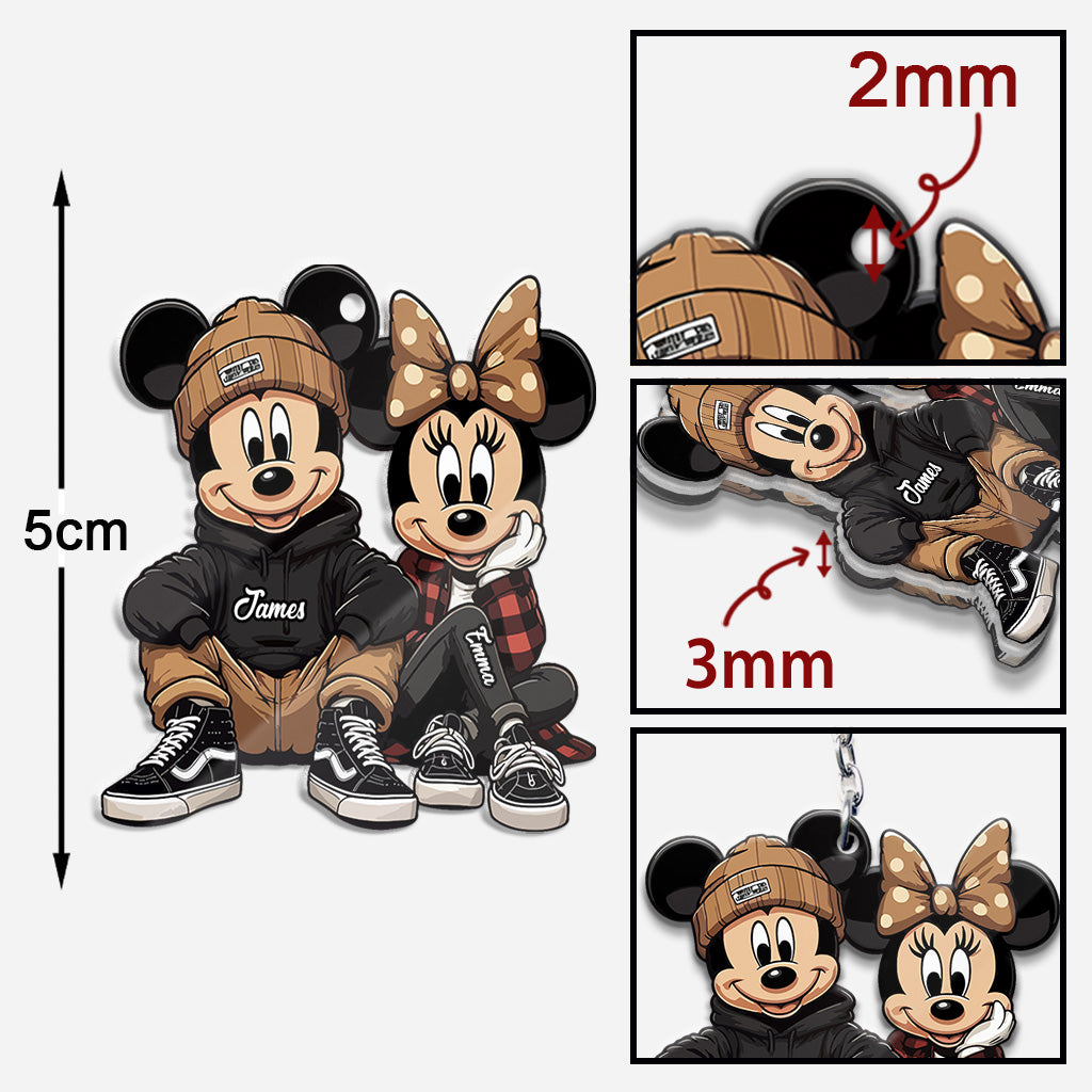 Chicano Mouse Couple - Personalized Mouse Keychain