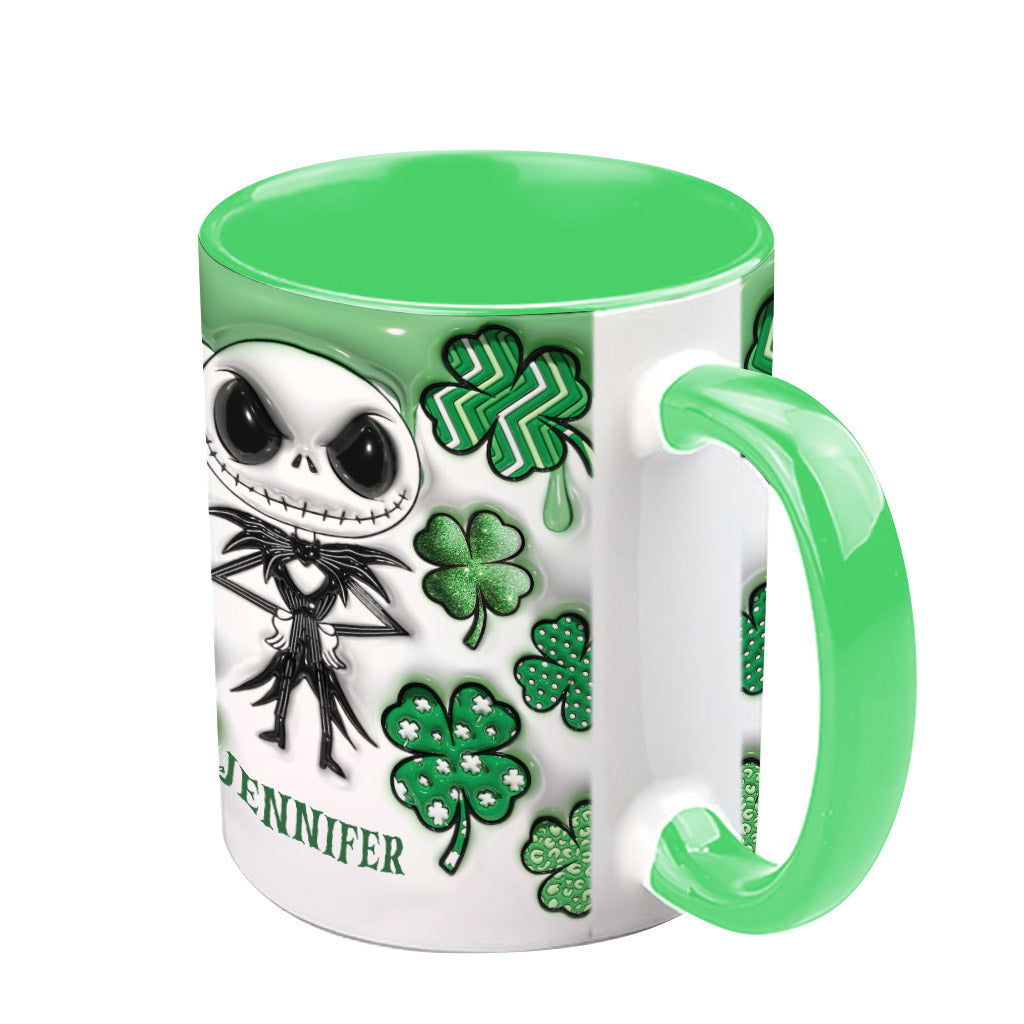 Lucky Nightmare Shamrocks - Personalized Nightmare Accent Mug