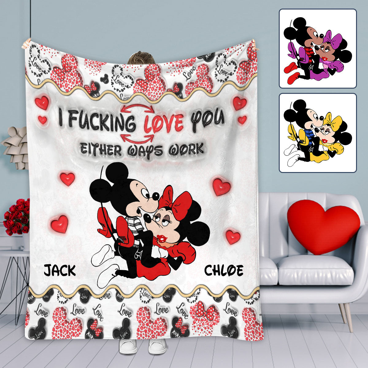 I Love You - Personalized Mouse Blanket