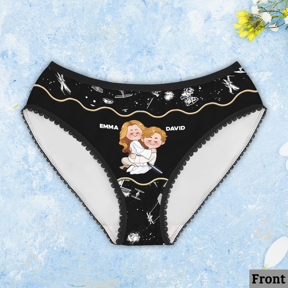 This Is The Way - Personalized The Force Lace Border Women Briefs