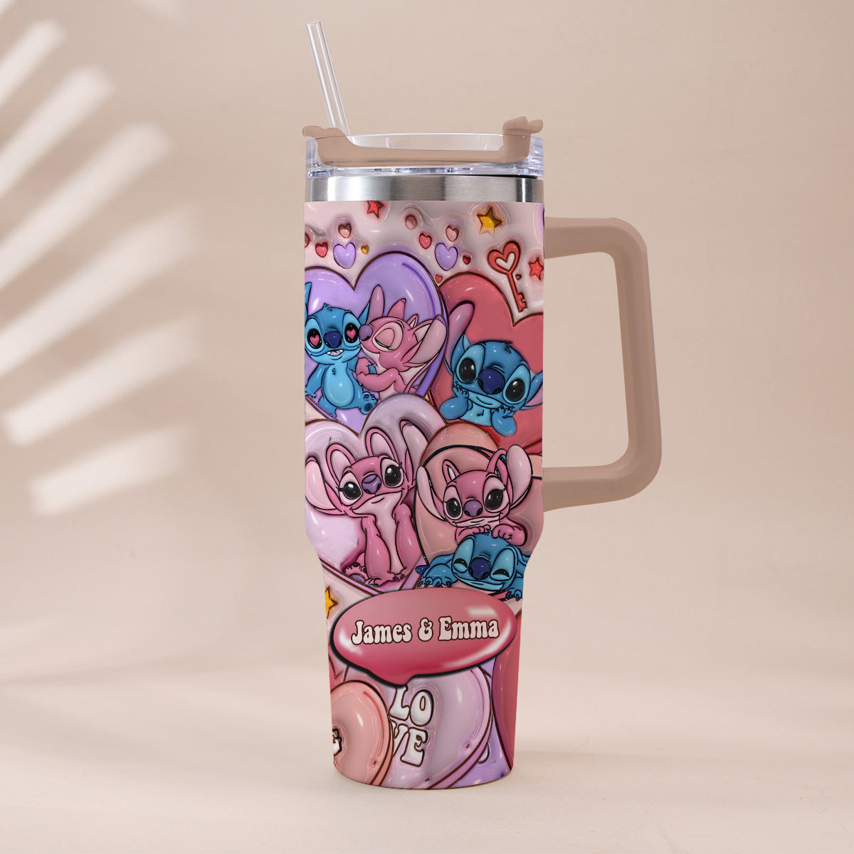 I'm Yours No Returns Or Refunds Ohana Couple - Personalized Ohana Tumbler With Handle