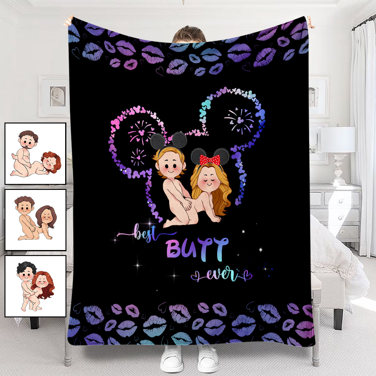 Best Butt Ever Mouse Ears Naughty - Personalized Mouse Blanket