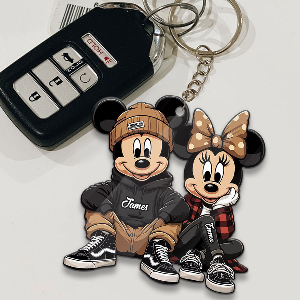 Chicano Mouse Couple - Personalized Mouse Keychain