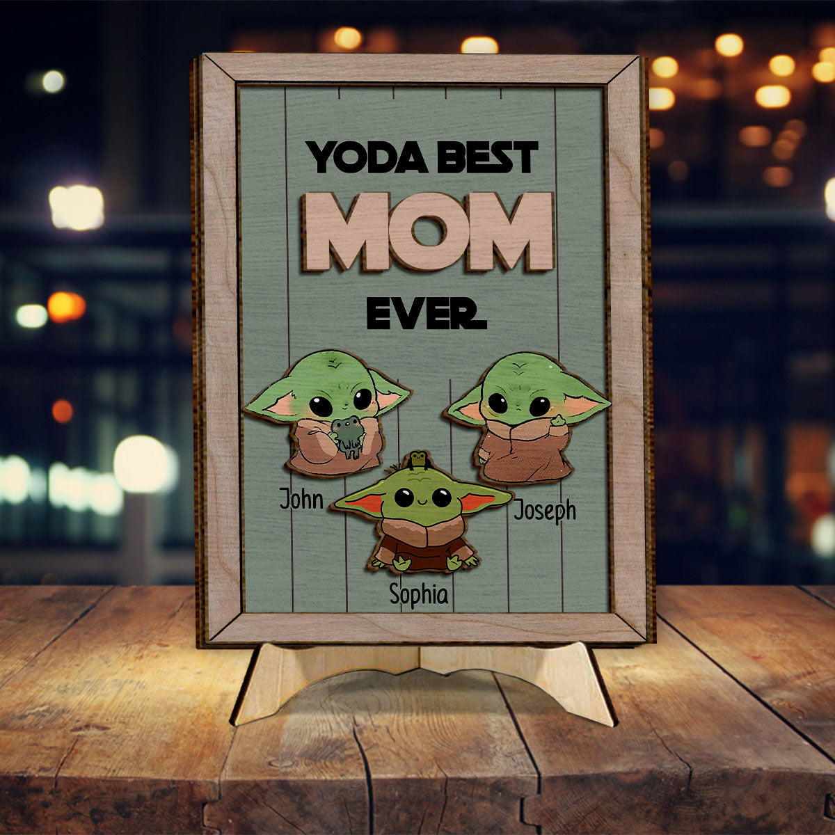 Best Mom Dad Ever The Child - Personalized The Force 2 Layered Wood Sign / Wood Plaque