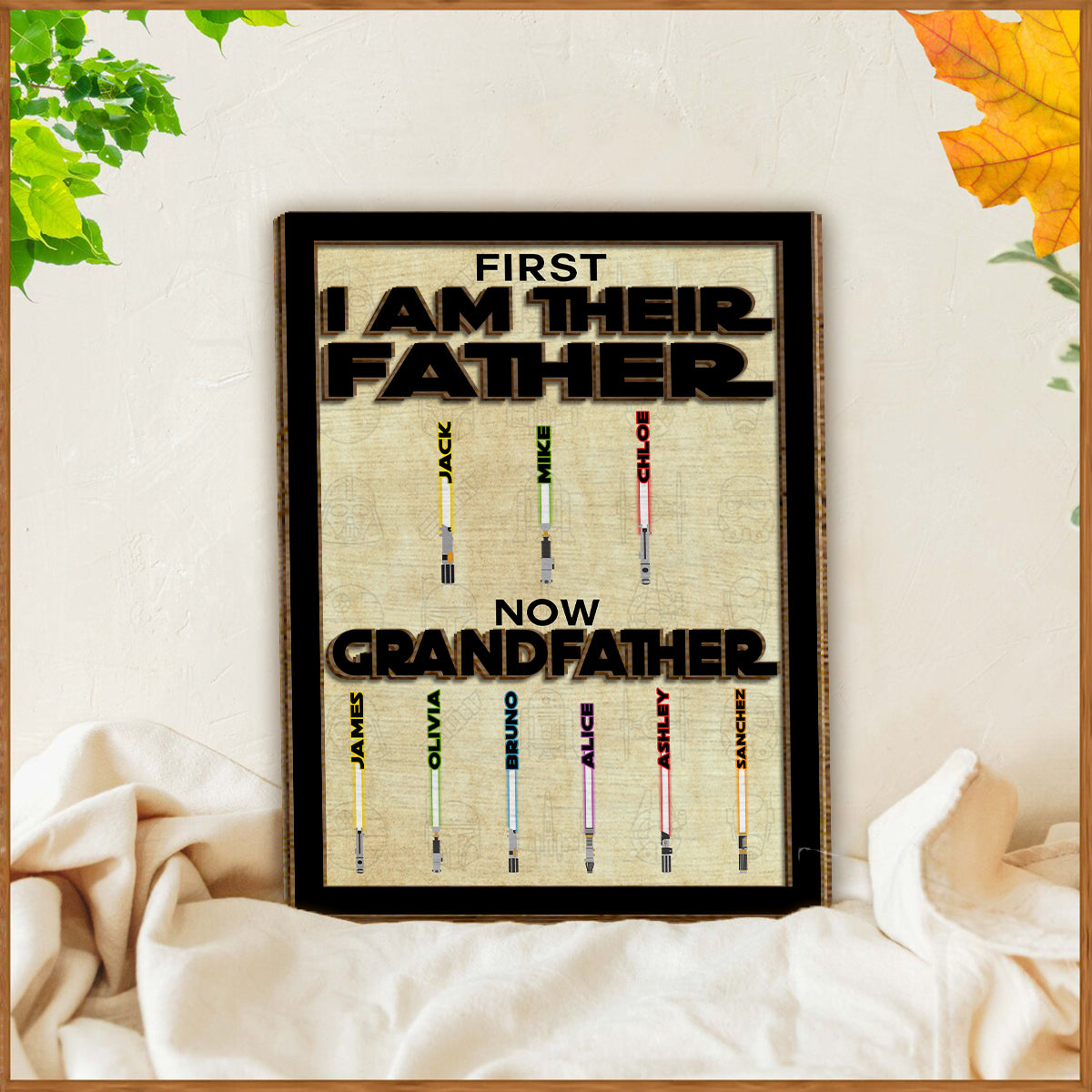 First Father Now Grandfather - Personalized The Force 2 Layered Wood Sign / Wood Plaque