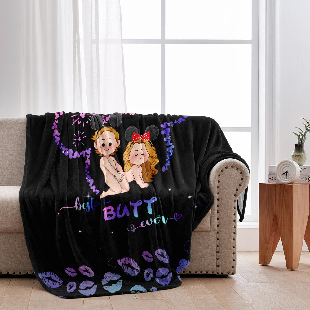 Best Butt Ever Mouse Ears Naughty - Personalized Mouse Blanket