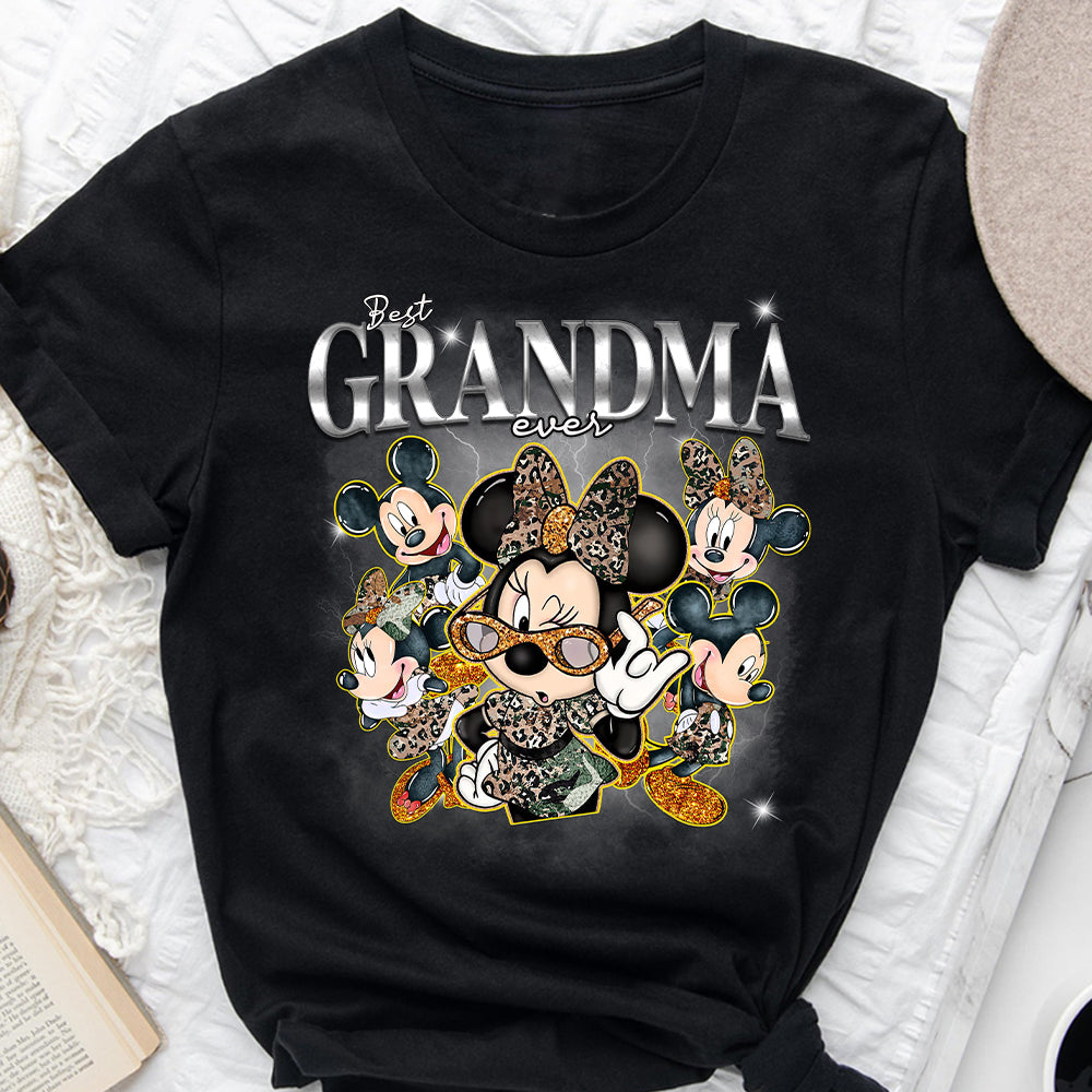 Best Grandma Nana Mother Mom Ever Mouse Ears Bootleg Rap - Personalized Mouse T-shirt And Hoodie