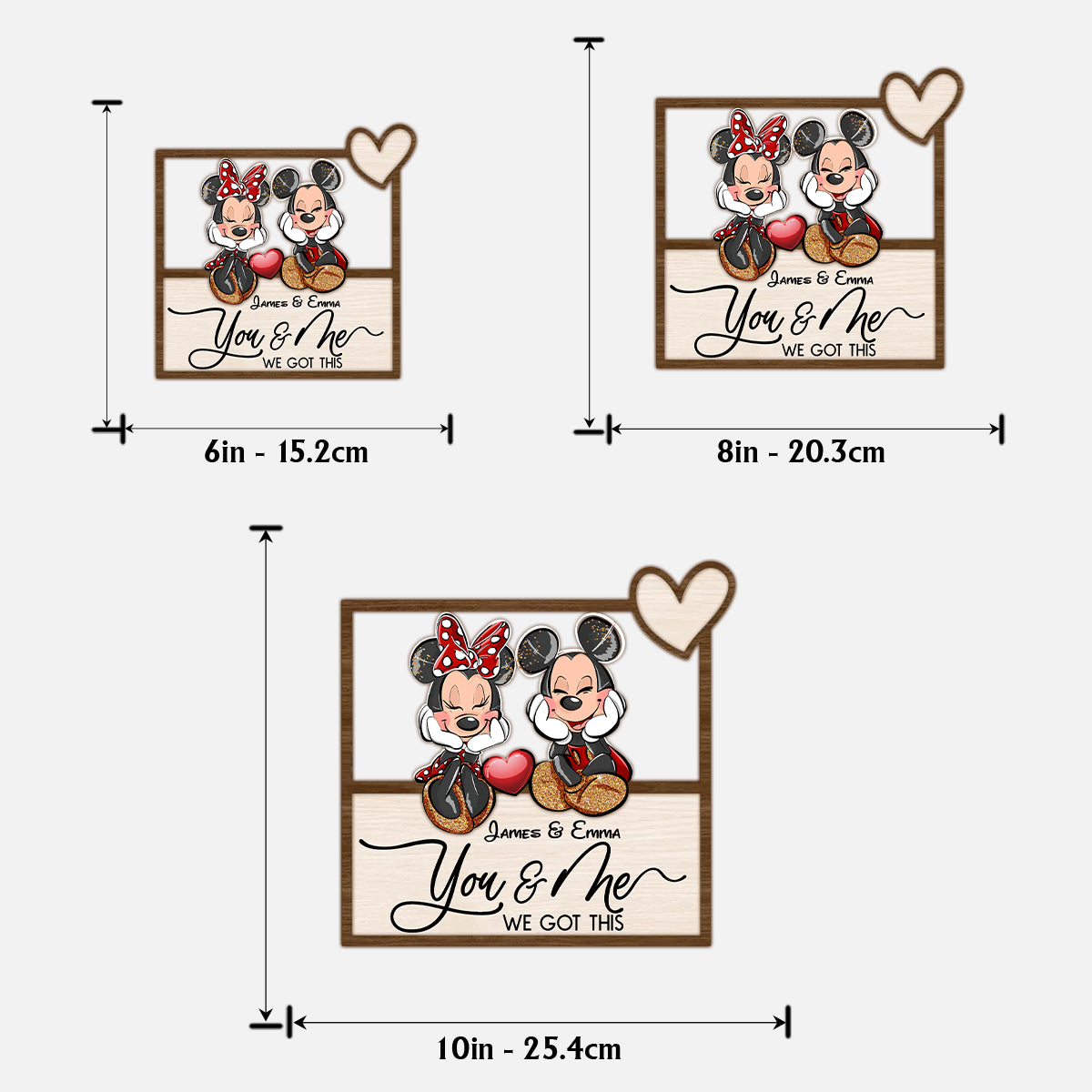 You And Me We Got This Magic Mouse Ears - Personalized Mouse 2 Layered Wood Sign / Wood Plaque