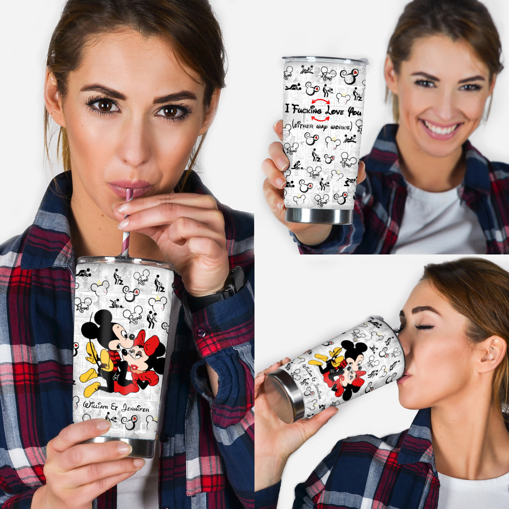 I Love You Mouse Couple - Personalized Mouse Tumbler