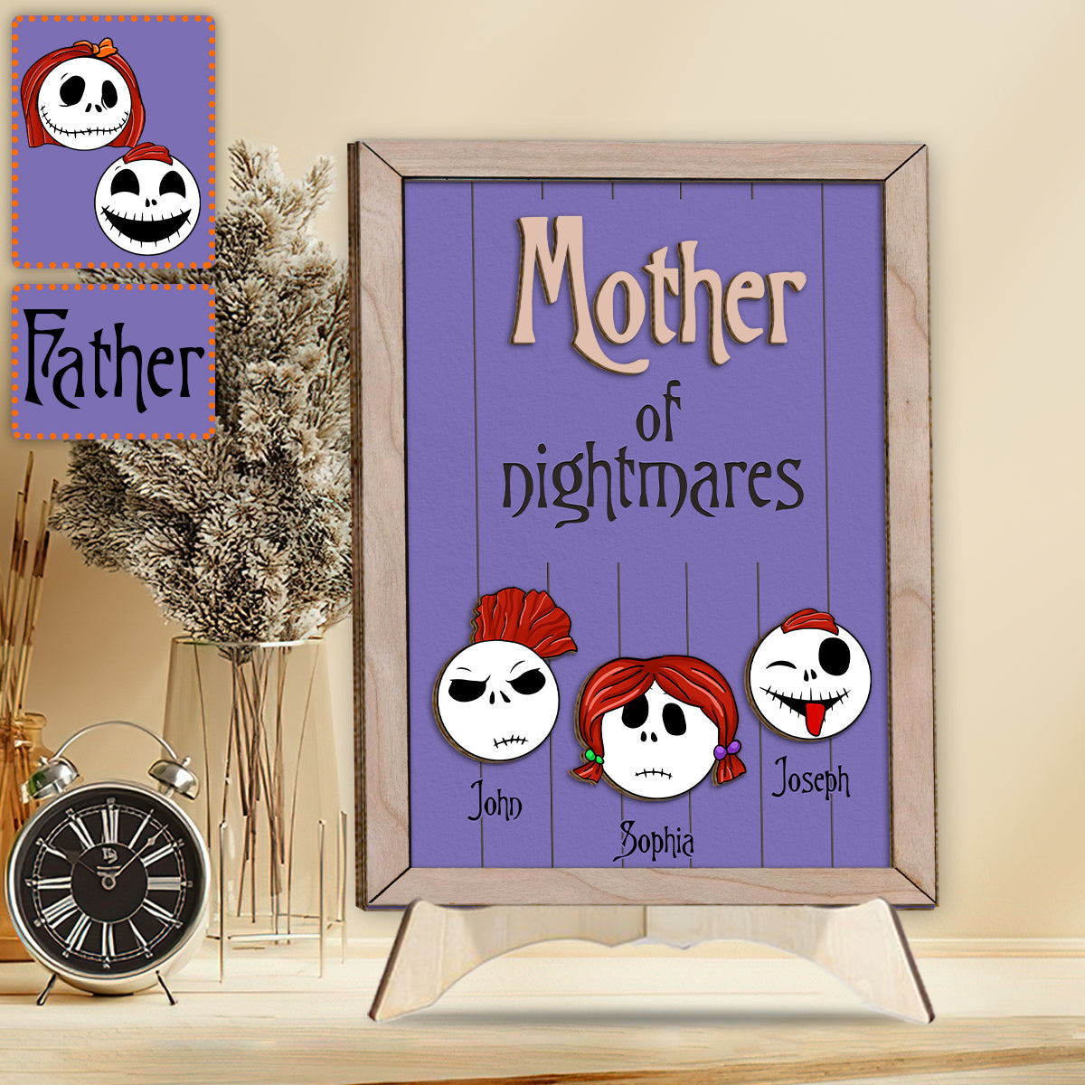 Mother Father Of Nightmares - Personalized Nightmare 2 Layered Wood Sign / Wood Plaque