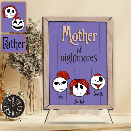 Mother Father Of Nightmares - Personalized Nightmare 2 Layered Wood Sign / Wood Plaque
