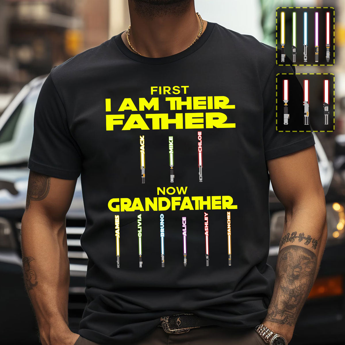 First Father Now Grandfather - Personalized The Force T-shirt And Hoodie