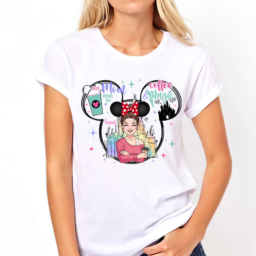This Mom Runs On Coffee Magic - Personalized Mouse T-shirt And Hoodie