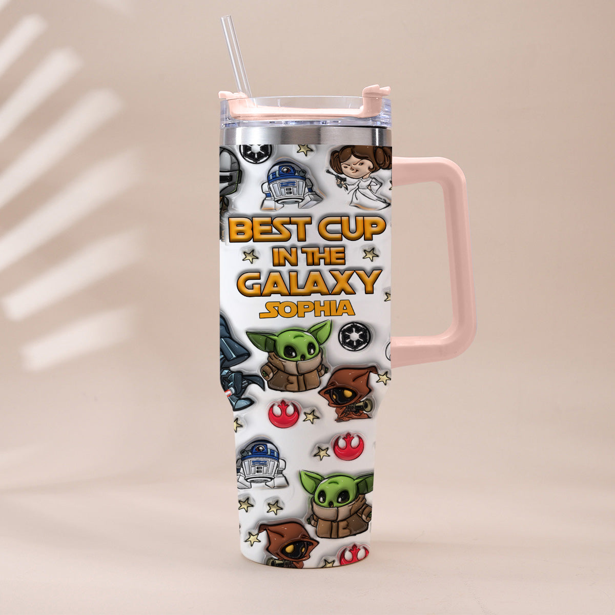 Best Mug In The Galaxy - Personalized The Force Tumbler With Handle