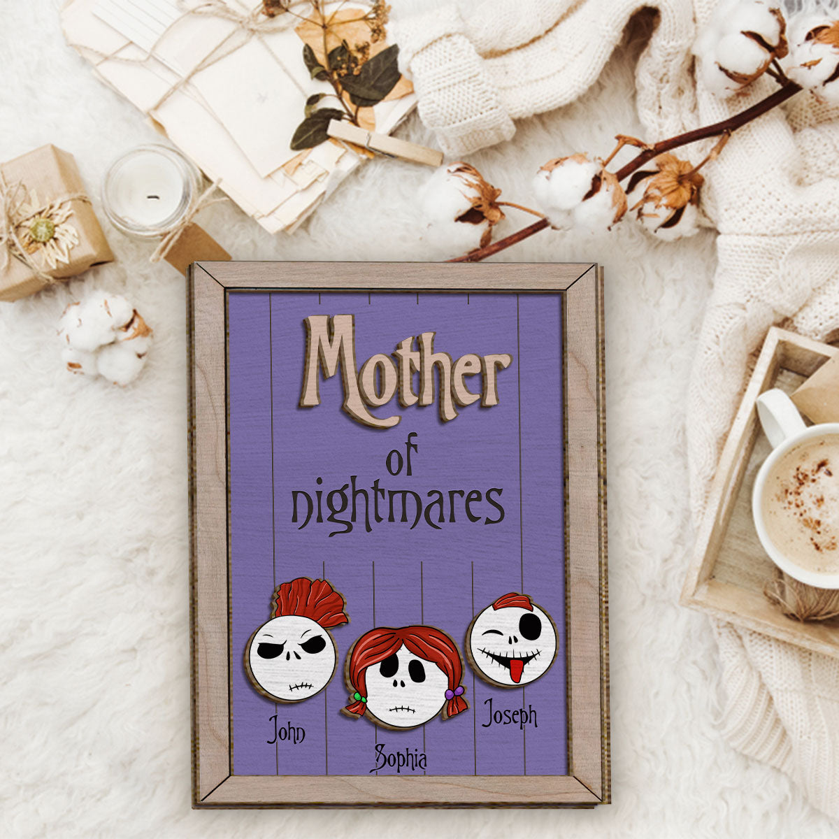 Mother Father Of Nightmares - Personalized Nightmare 2 Layered Wood Sign / Wood Plaque