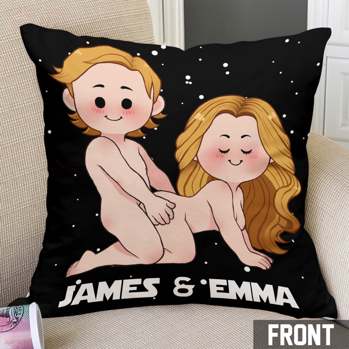 Use The Force Naughty - Personalized The Force Throw Pillow