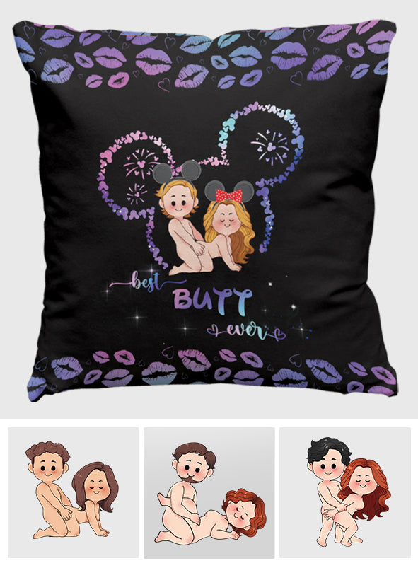 Best Butt Ever Mouse Ears Naughty - Personalized Mouse Throw Pillow