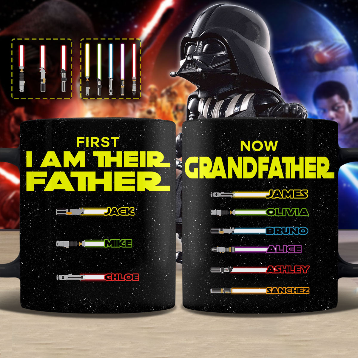 First Father Now Grandfather - Personalized The Force Mug