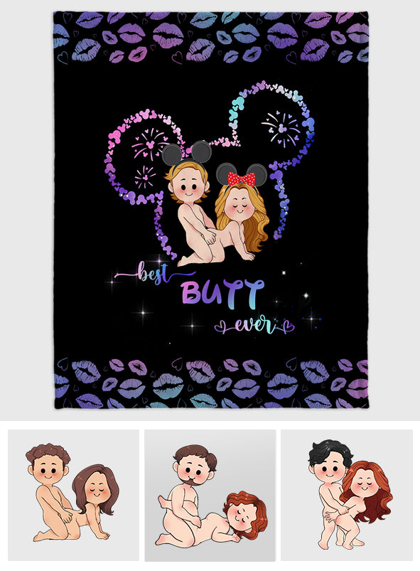 Best Butt Ever Mouse Ears Naughty - Personalized Mouse Blanket