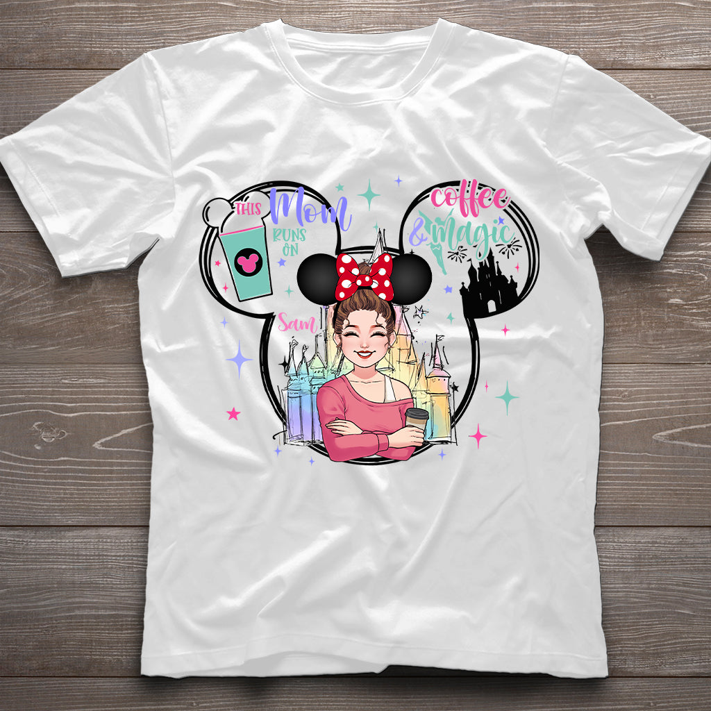 This Mom Runs On Coffee Magic - Personalized Mouse T-shirt And Hoodie