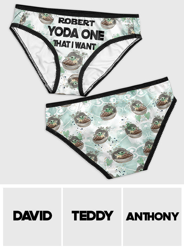 Yoda One That I Want - Personalized The Force Lace Border Women Briefs