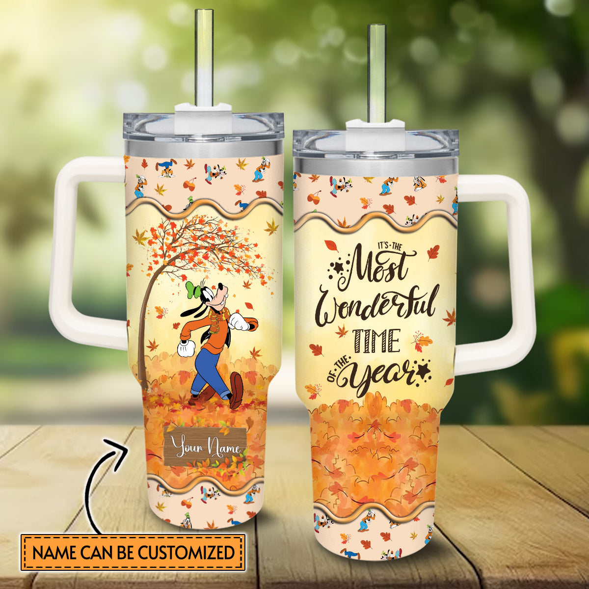 The Most Wonderful Time Personalized Mouse Tumbler With Handle 0224