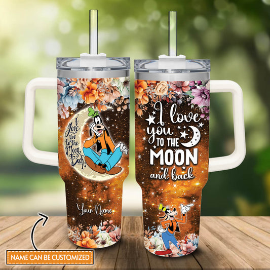 I Love You To The Moon And Back Personalized Mouse Tumbler With Handle 0224