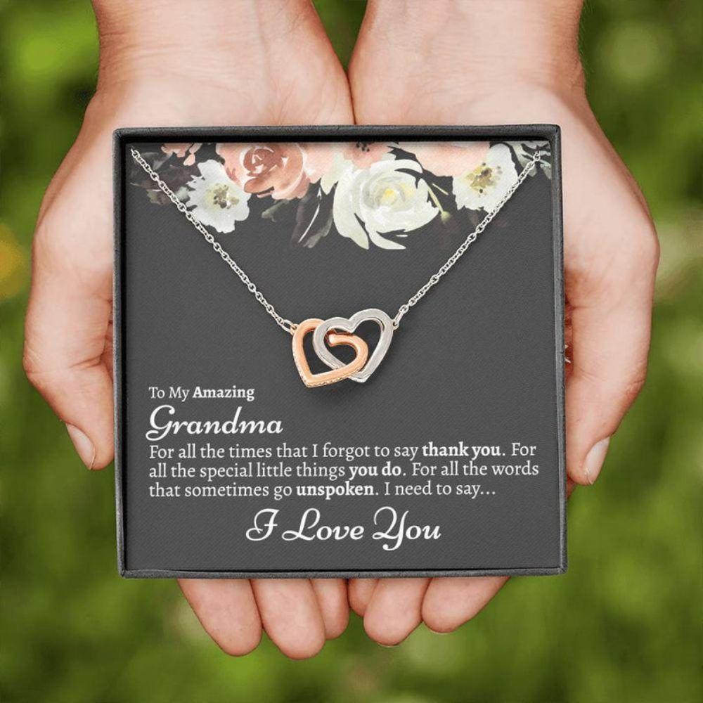 Grandma From Grandkids Thoughtful Gift For Grandma Best Grandma - Grandma Two Hearts Necklace 0921