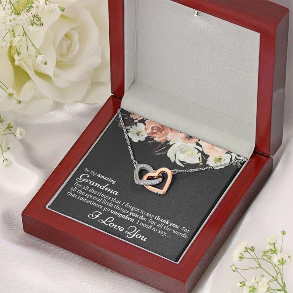 Necklace Gift For Grandma Grandma Gift - Grandma Two Hearts Necklace 0921