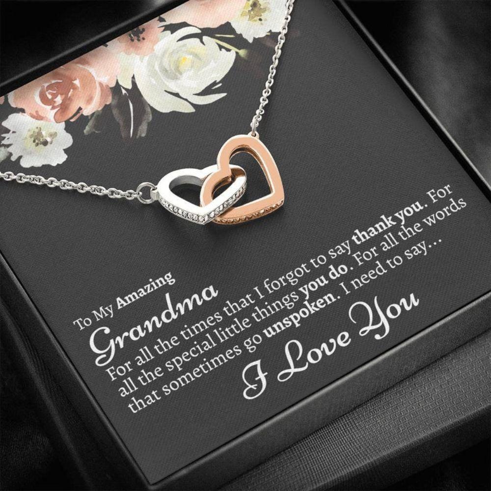 Necklace Gift For Grandma Grandma Gift - Grandma Two Hearts Necklace 0921