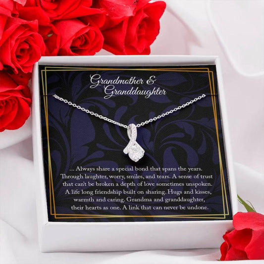 Grandmother And Granddaughter Granddaughter Gift Grandmother Gift - Grandma Petite Ribbon Necklace 0921