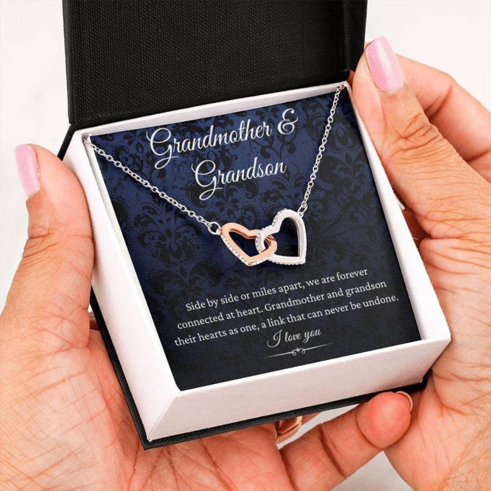 Grandmother & Grandson Gift For Grandma Gift For Grandson - Grandma Two Hearts Necklace 0921