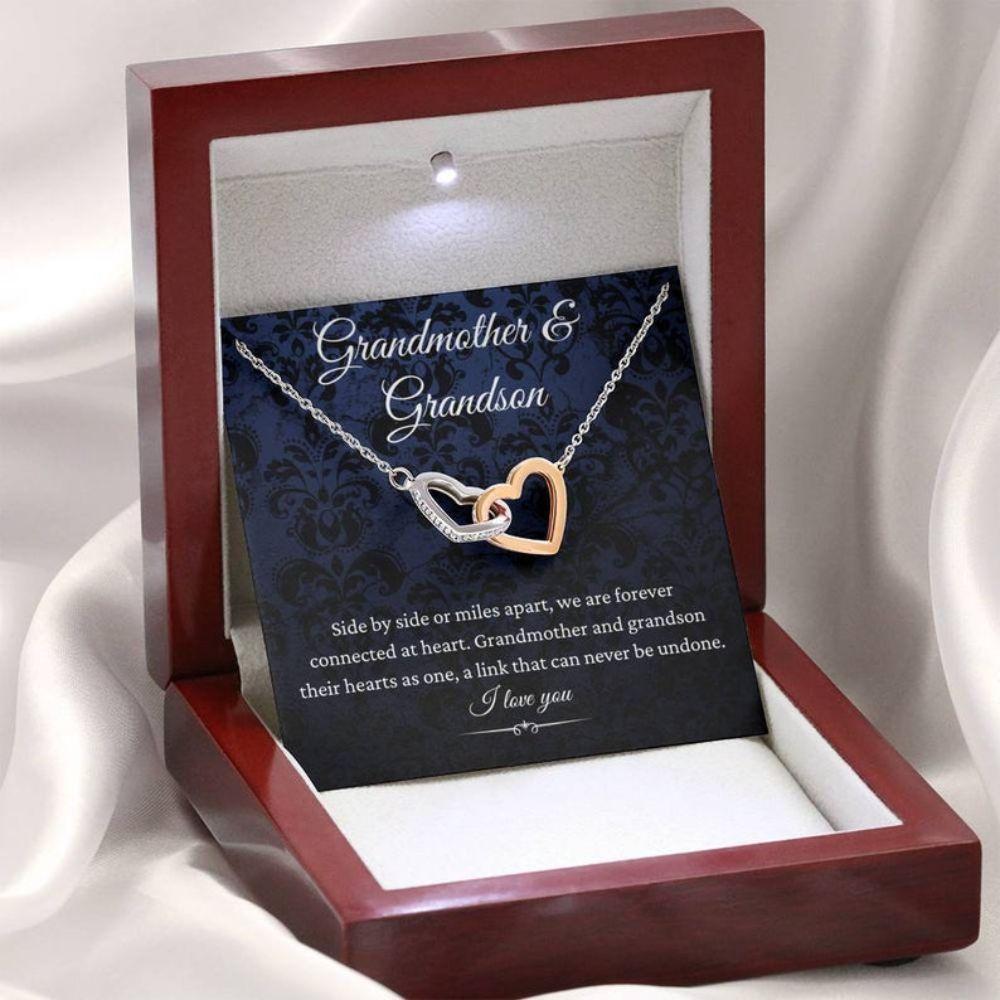 Grandmother & Grandson Gift For Grandma Gift For Grandson - Grandma Two Hearts Necklace 0921