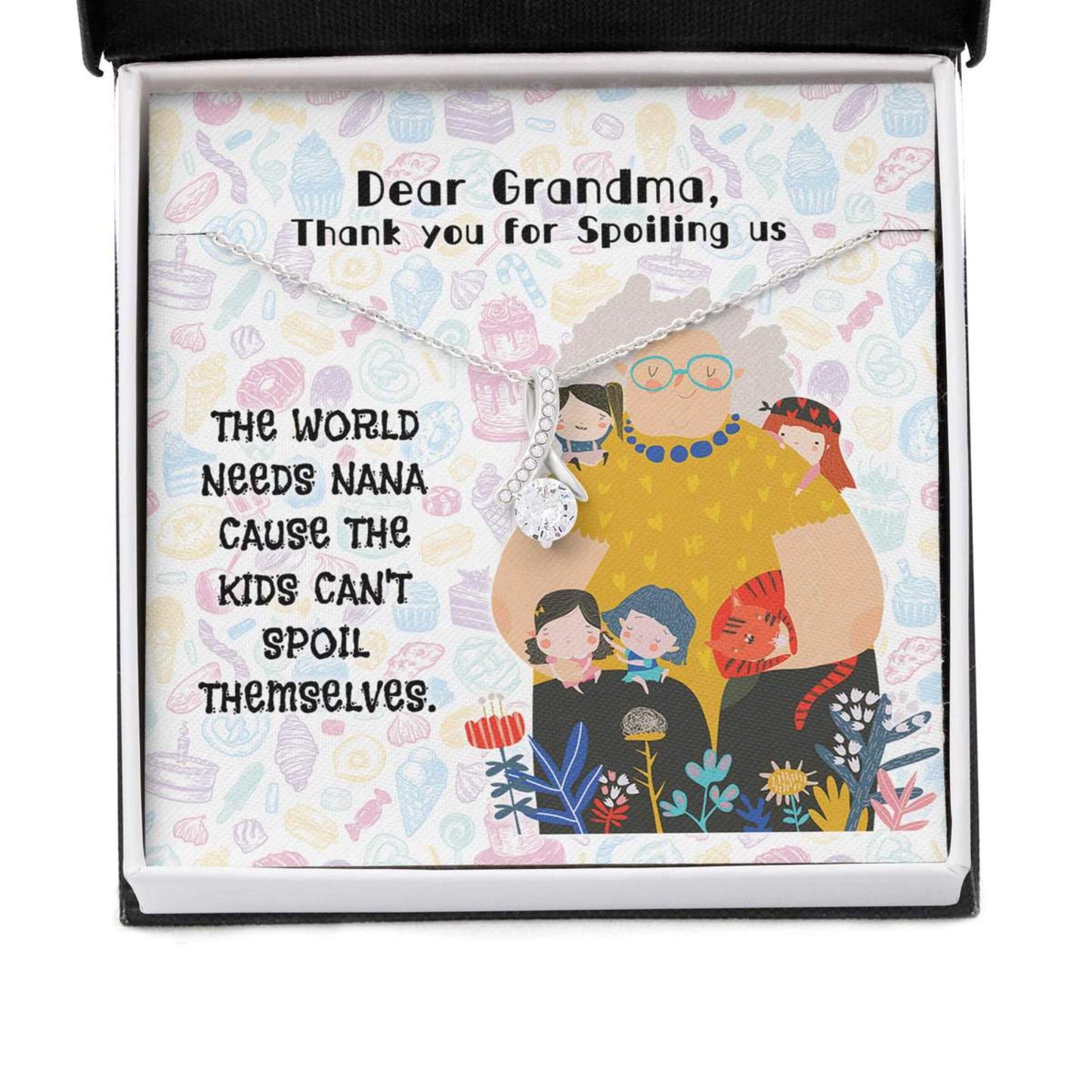 Funny & Cute Gift For Your Cool Nana On Mother's Day - Grandma Petite Ribbon Necklace 0921