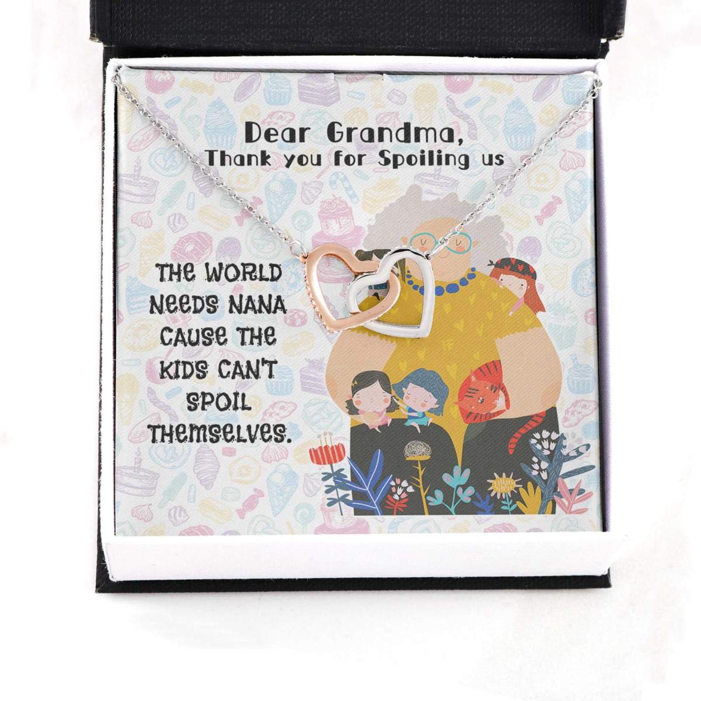 Funny & Cute Gift For Your Cool Nana On Mother's Day - Grandma Two Hearts Necklace 0921