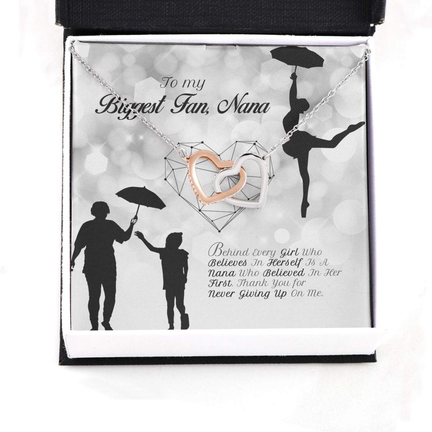 Gift For Your Grandma Who Always Support You On Mother's Day - Grandma Two Hearts Necklace 0921